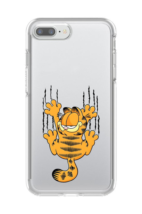 İphone 8 Plus Uyumlu Şeffaf Kılıf Cartoon Garfield 4 Tasarımlı