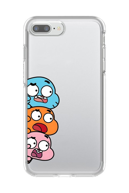 İphone 8 Plus Uyumlu Şeffaf Kılıf Cartoon Gumball 6 Tasarımlı