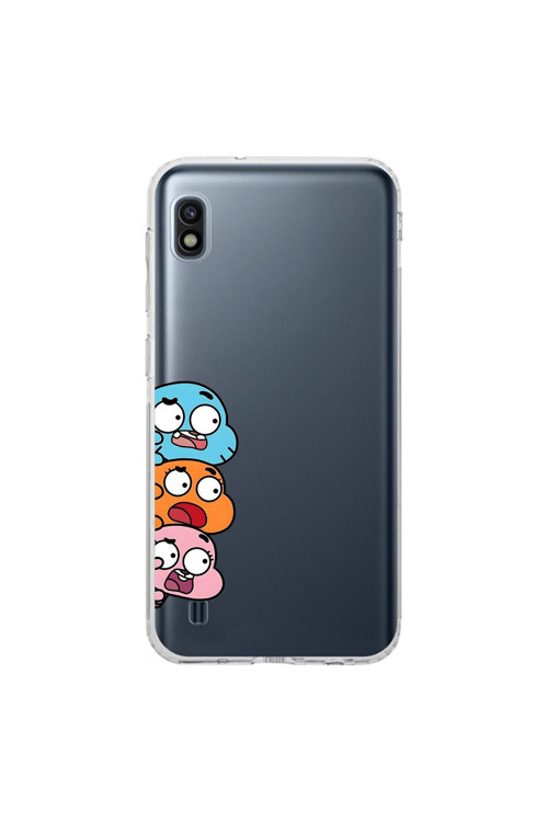 Samsung Galaxy A10 Uyumlu Şeffaf Kılıf Cartoon 6 Tasarımlı