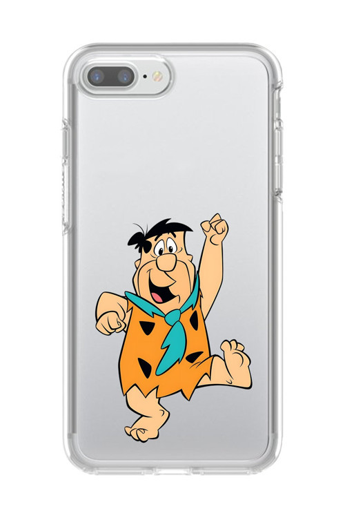İphone 8 Plus Uyumlu Şeffaf Kılıf Cartoon Çakmaktaş 3 Tasarımlı