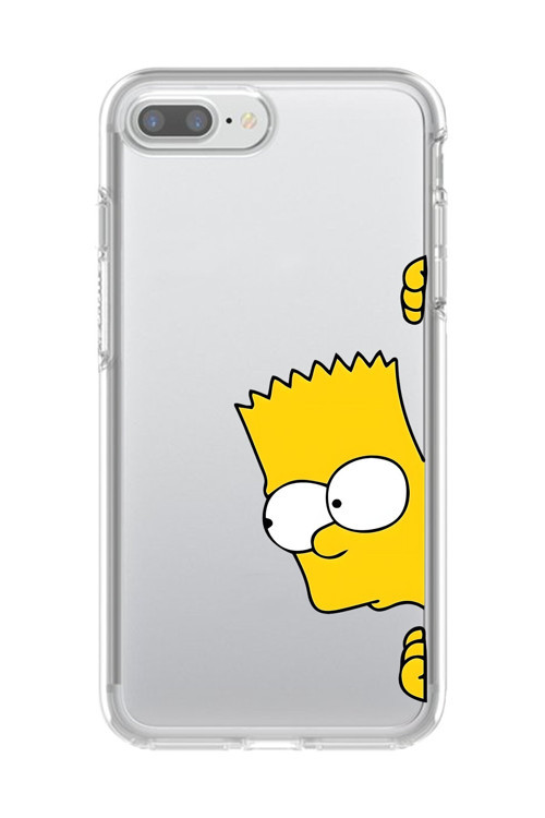 İphone 8 Plus Uyumlu Şeffaf Kılıf Cartoon Bart Simpson 16 Tasarımlı