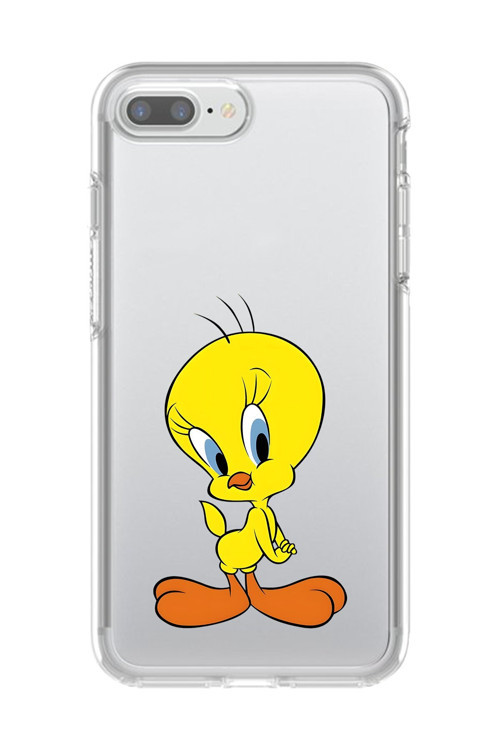 İphone 8 Plus Uyumlu Şeffaf Kılıf Cartoon Tweety 17 Tasarımlı