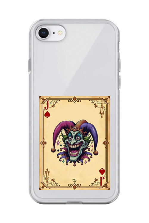 İphone 7 Uyumlu Şeffaf Kılıf Kartlar Joker 2 Tasarımlı