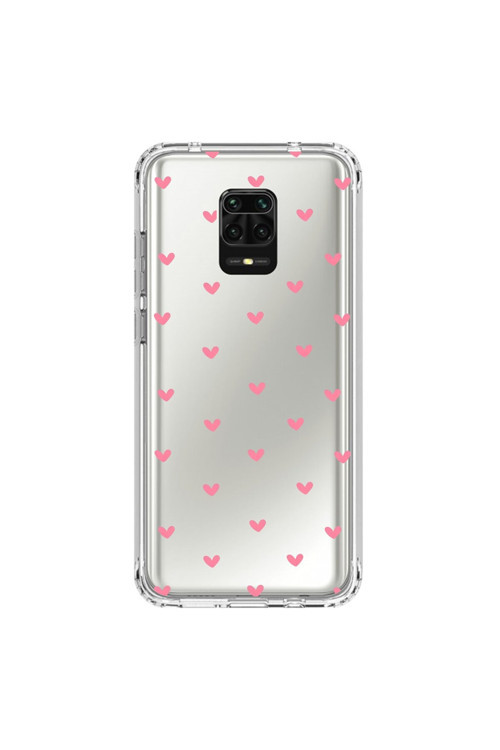 Xiaomi Redmi Note 9 Pro Uyumlu Şeffaf Kılıf Şeffaf Kalp 1 Tasarımlı