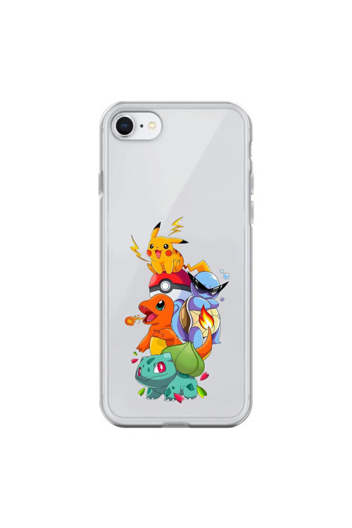 İphone 6 Uyumlu Şeffaf Kılıf Pokemon 1 Tasarımlı