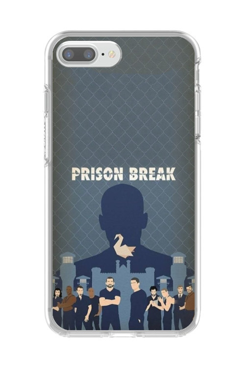 İphone 8 Plus Uyumlu Şeffaf Kılıf Prison Break Tasarımlı