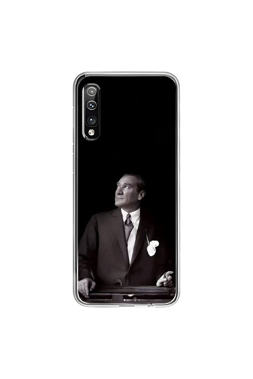 Samsung Galaxy A50 Uyumlu Şeffaf Kılıf Atatürk 3 Tasarımlı