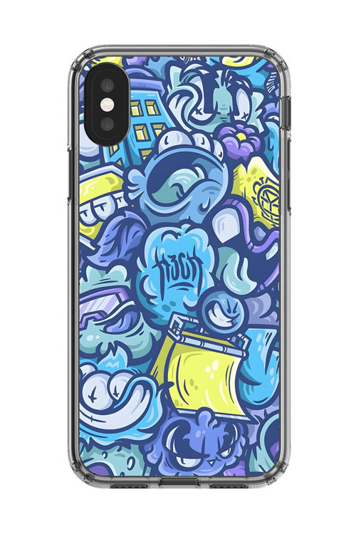 İphone Xs Uyumlu Şeffaf Kılıf Graffiti 9 Tasarımlı