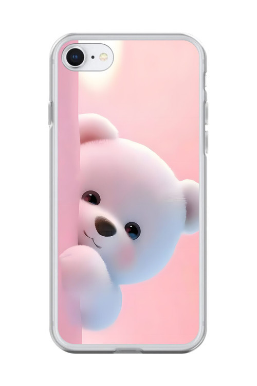 İphone 6S Uyumlu Şeffaf Kılıf 1 Peluş Ayıcık Tasarımlı
