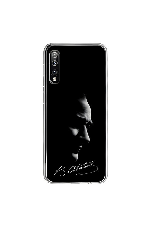 Samsung Galaxy A50 Uyumlu Şeffaf Kılıf Atatürk 1 Tasarımlı
