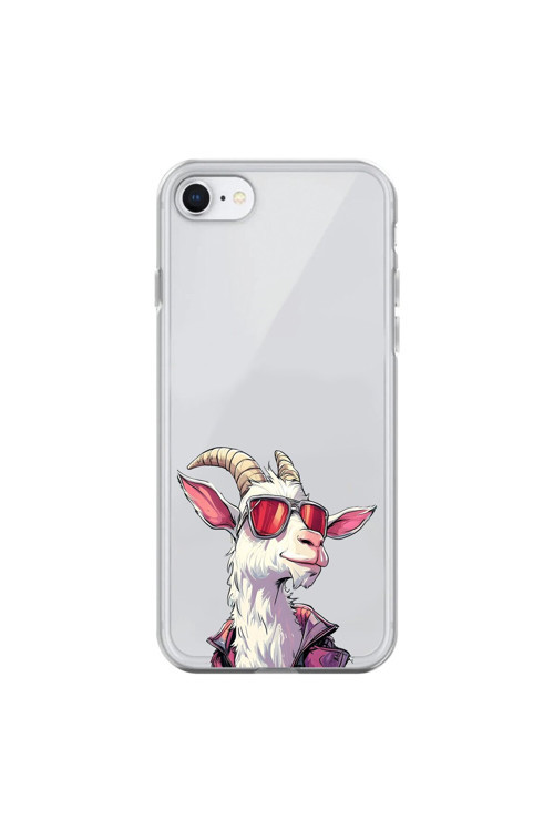 İphone 7 Uyumlu Şeffaf Kılıf Cool Keçi Tasarımlı