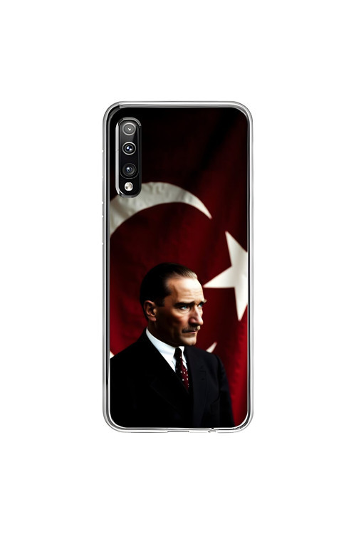 Samsung Galaxy A50 Uyumlu Şeffaf Kılıf Atatürk 4 Tasarımlı