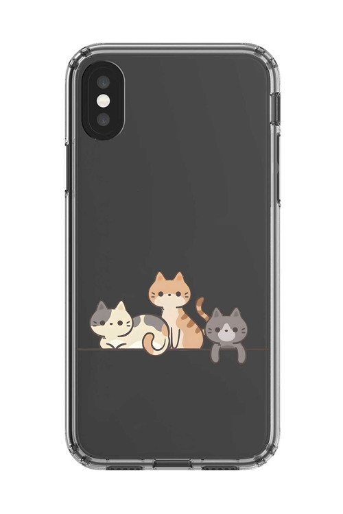 İphone Xs Max Uyumlu Şeffaf Kılıf Şeffaf Kedişler 4 Tasarımlı