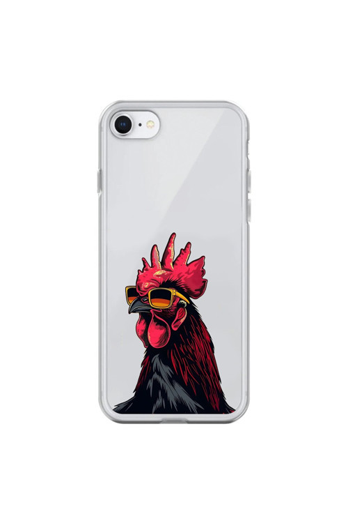 İphone 7 Uyumlu Şeffaf Kılıf Cool Horoz Tasarımlı