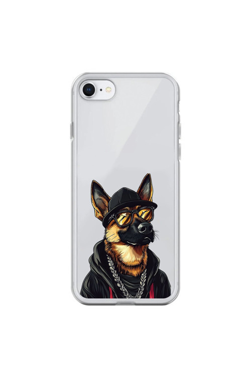 İphone 7 Uyumlu Şeffaf Kılıf Cool Köpek Tasarımlı