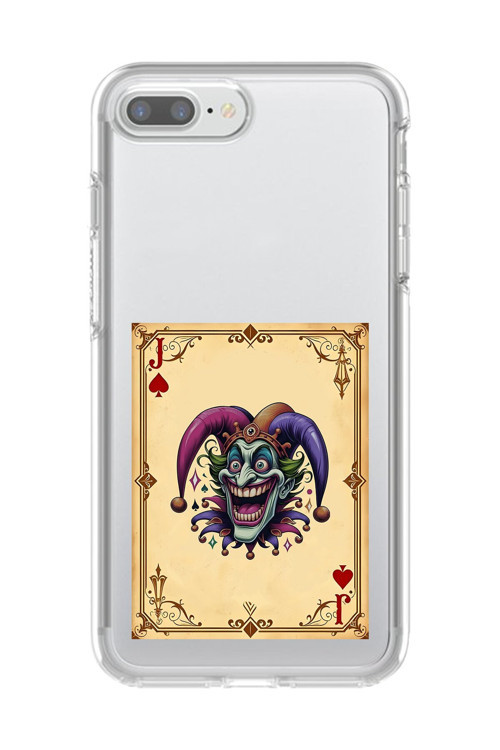İphone 7 Plus Uyumlu Şeffaf Kılıf Kartlar Joker 2 Tasarımlı
