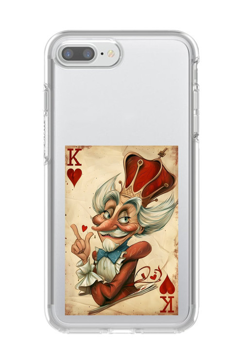 İphone 7 Plus Uyumlu Şeffaf Kılıf Kartlar King 4 Tasarımlı