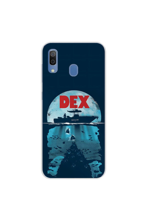Samsung Galaxy A20 Uyumlu Şeffaf Kılıf Dexter Tasarımlı