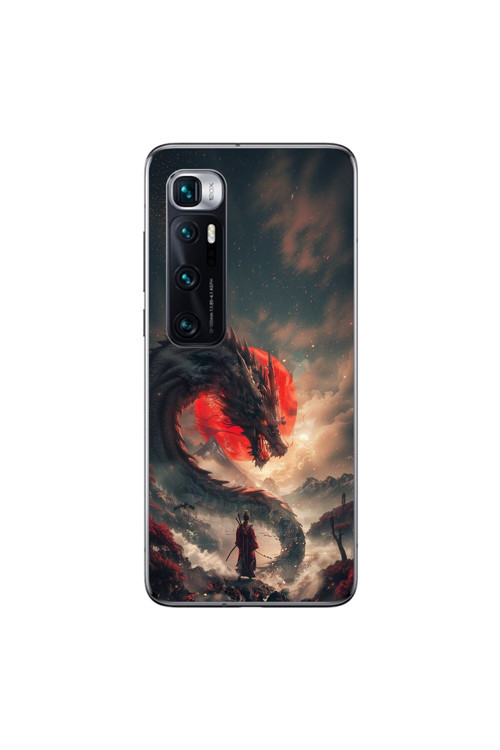 Xiaomi Mi 10 Pro Uyumlu Şeffaf Kılıf Samurai 3 Tasarımlı