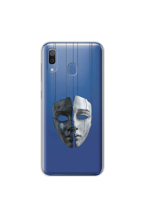 Samsung Galaxy A20 Uyumlu Şeffaf Kılıf Estetik Yüz 8 Tasarımlı