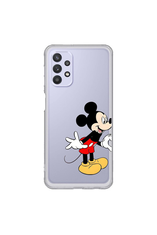 Samsung Galaxy A32 Uyumlu Şeffaf Kılıf Couple Mickey 1 Tasarımlı