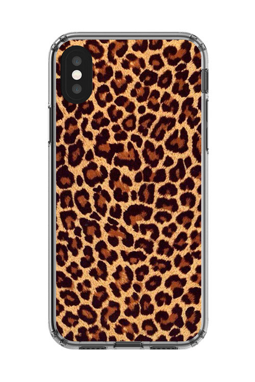 İphone X Uyumlu Şeffaf Kılıf Leopar Tasarımlı 1
