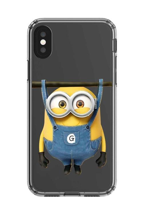İphone Xs Max Uyumlu Şeffaf Kılıf Minions Tasarımlı