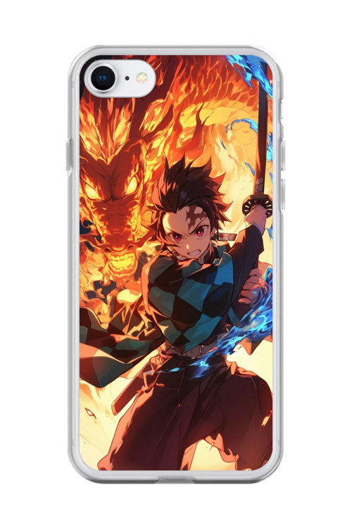 İphone 6 Uyumlu Şeffaf Kılıf Demon Slayer Tasarımlı 1
