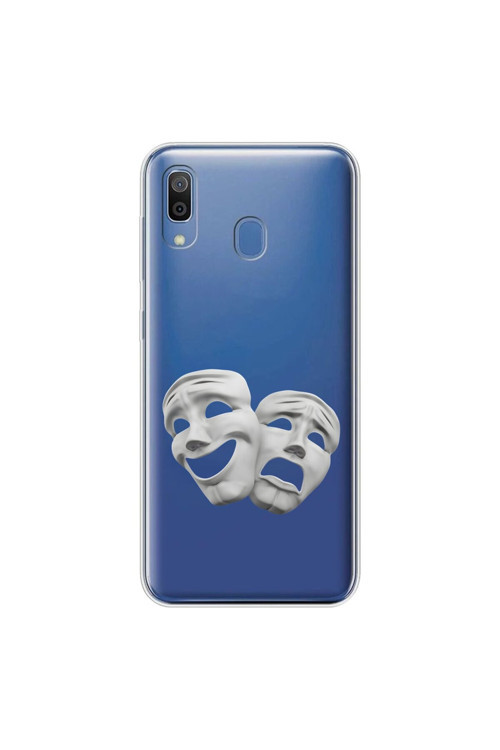 Samsung Galaxy A20 Uyumlu Şeffaf Kılıf Estetik Yüz 7 Tasarımlı