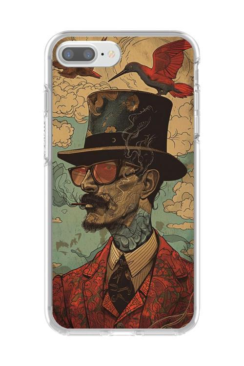 İphone 8 Plus Uyumlu Şeffaf Kılıf Fötr Tasarımlı