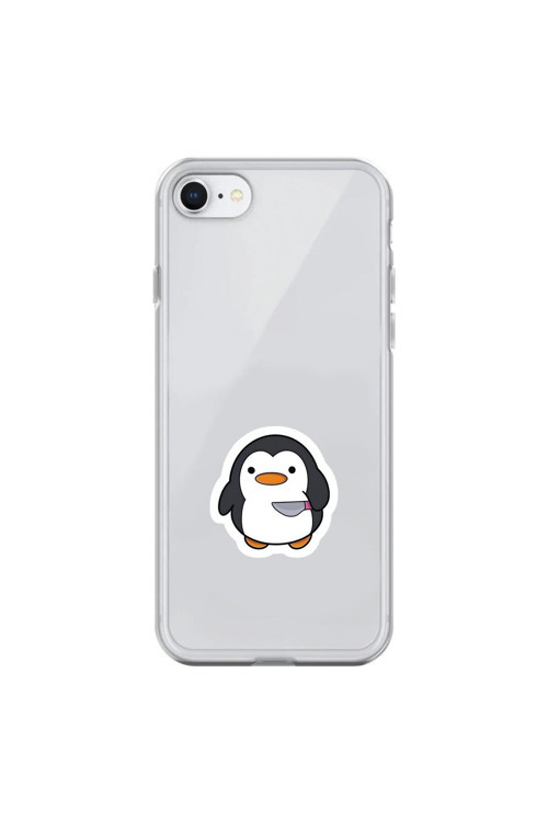 İphone 6 Uyumlu Şeffaf Kılıf Couple Penguen 2 Tasarımlı