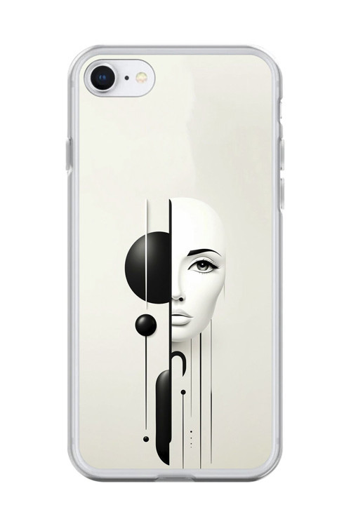 İphone 6 Plus Uyumlu Şeffaf Kılıf Estetik Yüz 2 Tasarımlı