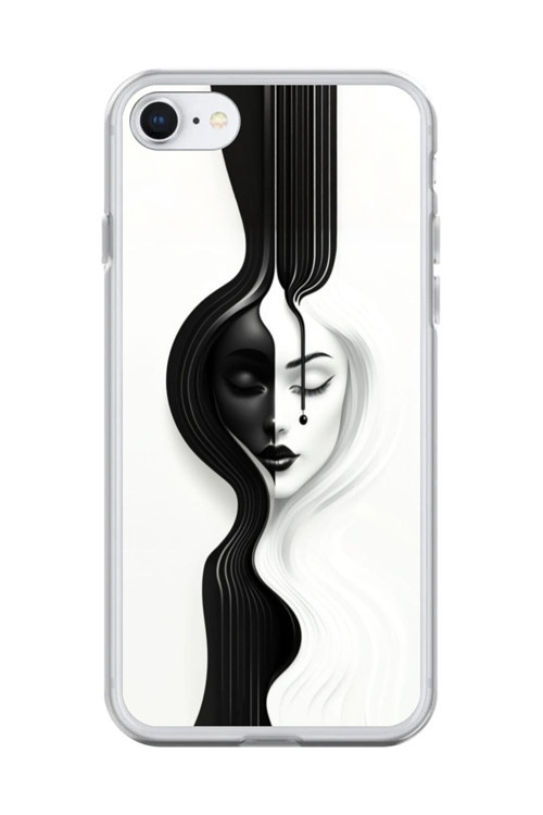 İphone 6 Plus Uyumlu Şeffaf Kılıf Estetik Yüz 3 Tasarımlı