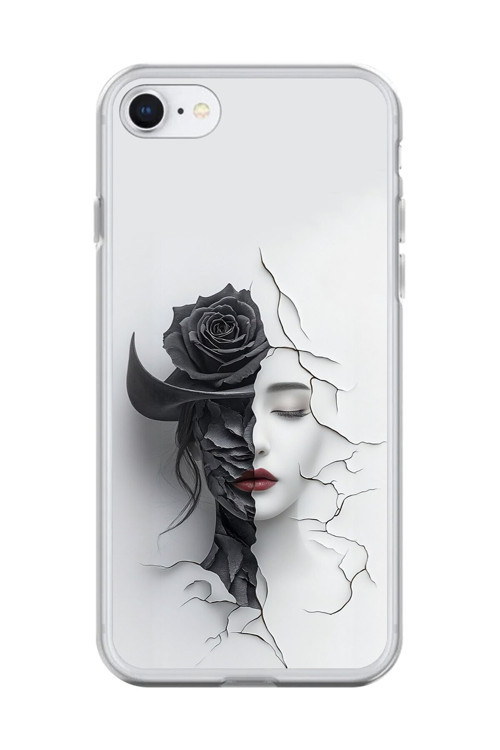 İphone 6 Plus Uyumlu Şeffaf Kılıf Estetik Yüz 4 Tasarımlı