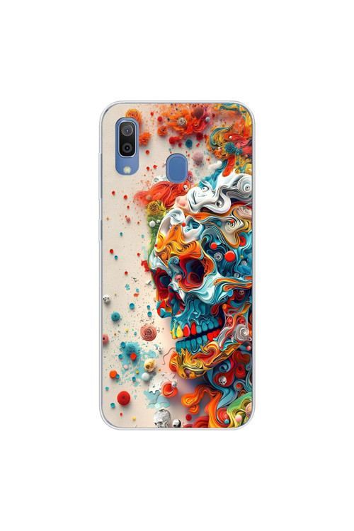Samsung Galaxy A20 Uyumlu Şeffaf Kılıf Graffiti 5 Tasarımlı