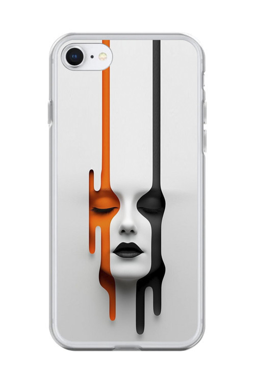 İphone 6 Plus Uyumlu Şeffaf Kılıf Estetik Yüz Tasarımlı
