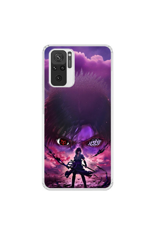 Xiaomi Redmi Note 10 Uyumlu Şeffaf Kılıf Naruto Sasuke Tasarımlı