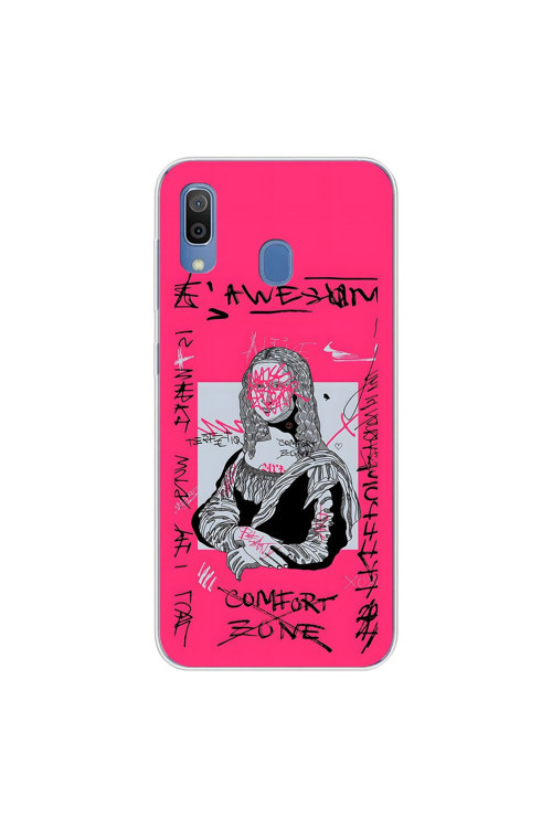 Samsung Galaxy A20 Uyumlu Şeffaf Kılıf Graffiti 1 Tasarımlı