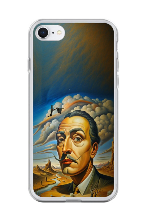 İphone 7 Uyumlu Şeffaf Kılıf Salvador Dali Tasarımlı