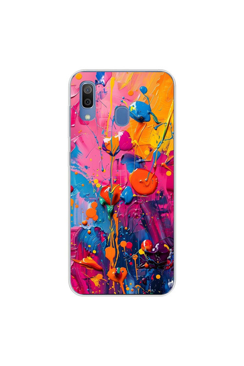 Samsung Galaxy A20 Uyumlu Şeffaf Kılıf Graffiti 3 Tasarımlı