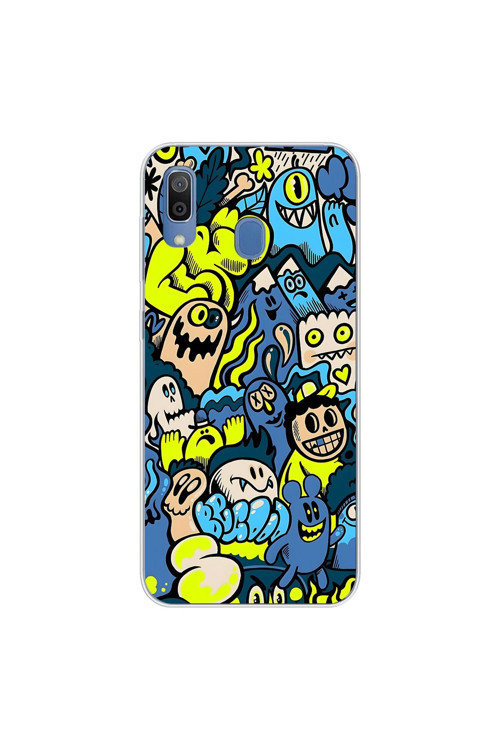 Samsung Galaxy A20 Uyumlu Şeffaf Kılıf Graffiti 11 Tasarımlı