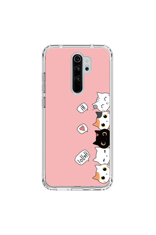 Xiaomi Redmi Note 8 Pro Uyumlu Şeffaf Kılıf Kedişler 2 Tasarımlı