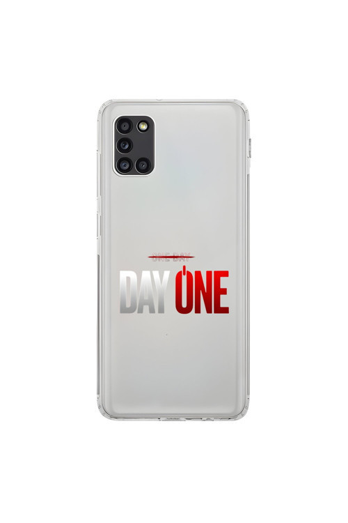 Samsung Galaxy A31 Uyumlu Şeffaf Kılıf One Day/Day One Tasarımlı