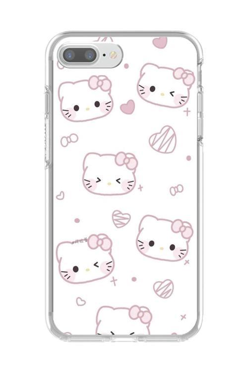 İphone 8 Plus Uyumlu Şeffaf Kılıf Hello Kitty Tasarımlı
