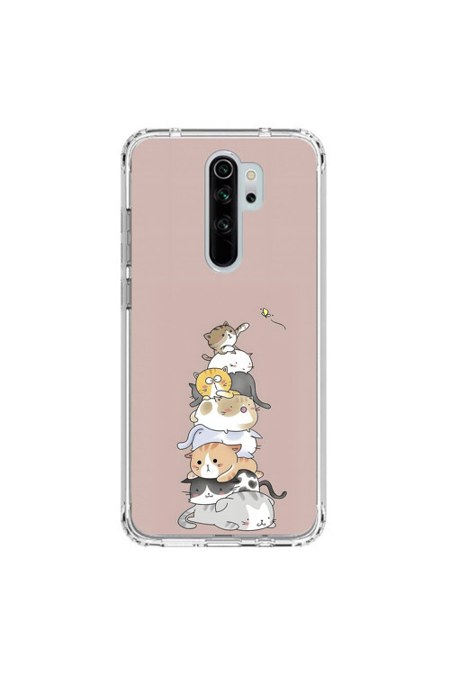 Xiaomi Redmi Note 8 Pro Uyumlu Şeffaf Kılıf Kedişler 1 Tasarımlı