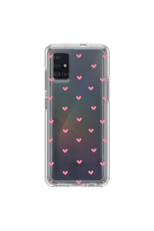 Samsung Galaxy A51 Uyumlu Şeffaf Kılıf Şeffaf Kalp 1 Tasarımlı