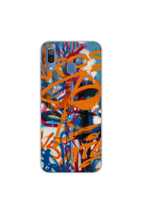 Samsung Galaxy A20 Uyumlu Şeffaf Kılıf Graffiti 2 Tasarımlı