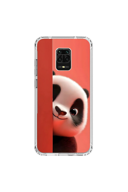 Xiaomi Redmi Note 9 Pro Uyumlu Şeffaf Kılıf 4 Peluş Panda Tasarımlı