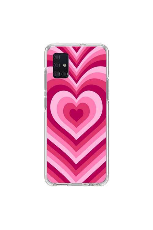 Samsung Galaxy A51 Uyumlu Şeffaf Kılıf Kalp 1 Tasarımlı