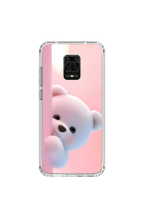 Xiaomi Redmi Note 9 Pro Uyumlu Şeffaf Kılıf 1 Peluş Ayıcık Tasarımlı